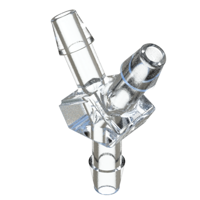 Our barbed Y connectors resist working pressures up to 125 PSI, without clamps or ties. Every barb on our parts is manufactured without a parting line on the sealing surface of the barb to ensure a leak-proof seal every time.