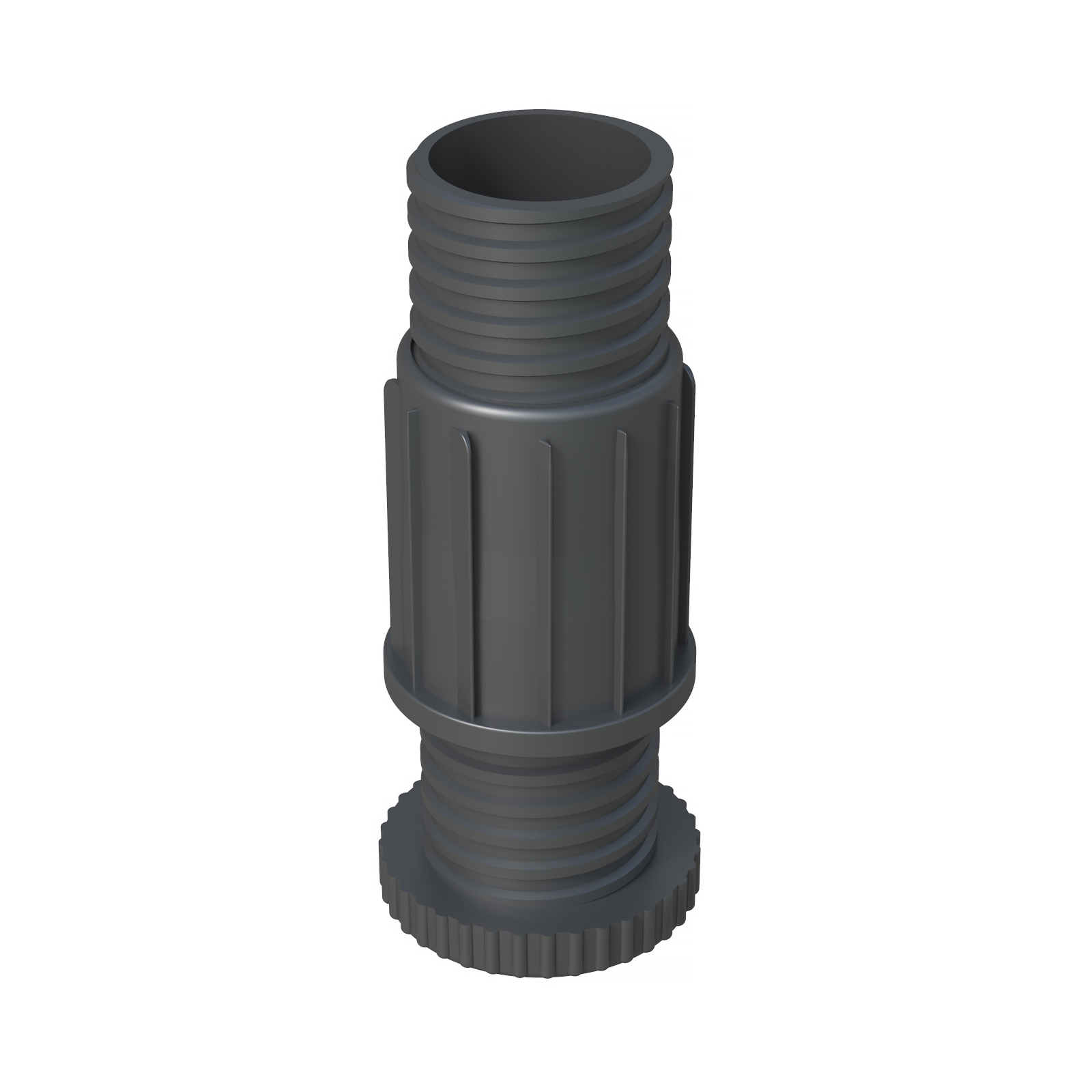 Our AKEAC adjustable foot for round tube legs is perfect for leveling any type of table and does not require any type of ferrule or thread, since the piece fulfills both functions. In addition, it has a knurled base to facilitate its adjustment by hand.<br>
The foot is available for the following tube diameters: 40 / 50 / 53 / 60 / 63. The 40 diameter variants are manufactured in Polyamide 6 with glass fiber filler <b>(PA630%GF)</b> and in black, while the rest are manufactured in Polystyrene <b>(PS)</b> and are available <b>in black and gray</b>. <br><br>
Some references are suitable to be combined with our beautifier: <b><a href=' https://www.iscsl.es/embellecedor-para-el-nivelador-akeac/akeaa/'target='_top'>AKEAA</ a></b>.