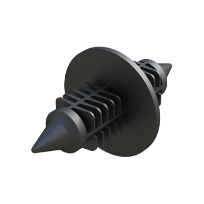 Double ended clip that permits two panels to be connected in an easy and secure way, from the center. No fastener head will be visable. This clip is simple and quick to install under fingertip pressure.