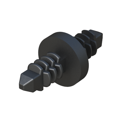 Double ended clip that permits two panels to be connected in an easy and secure way, from the center. No fastener head will be visable. This clip is simple and quick to install under fingertip pressure.