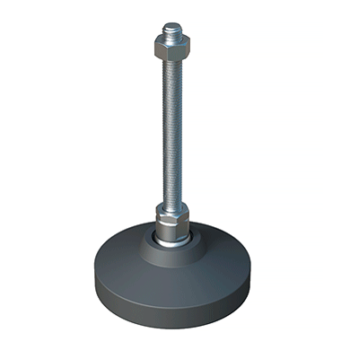 Our heavy duty adjustable foot has a reinforced tilting base of 15º that resists a weight up to 1,478 Kg. It has been designed for applications that require both good surface finish and very good mechanical properties. It can also be supplied with a non-slip base.
<br>
The standard product is made in stainless steel type 304 and it can also be made in type 316 on request.