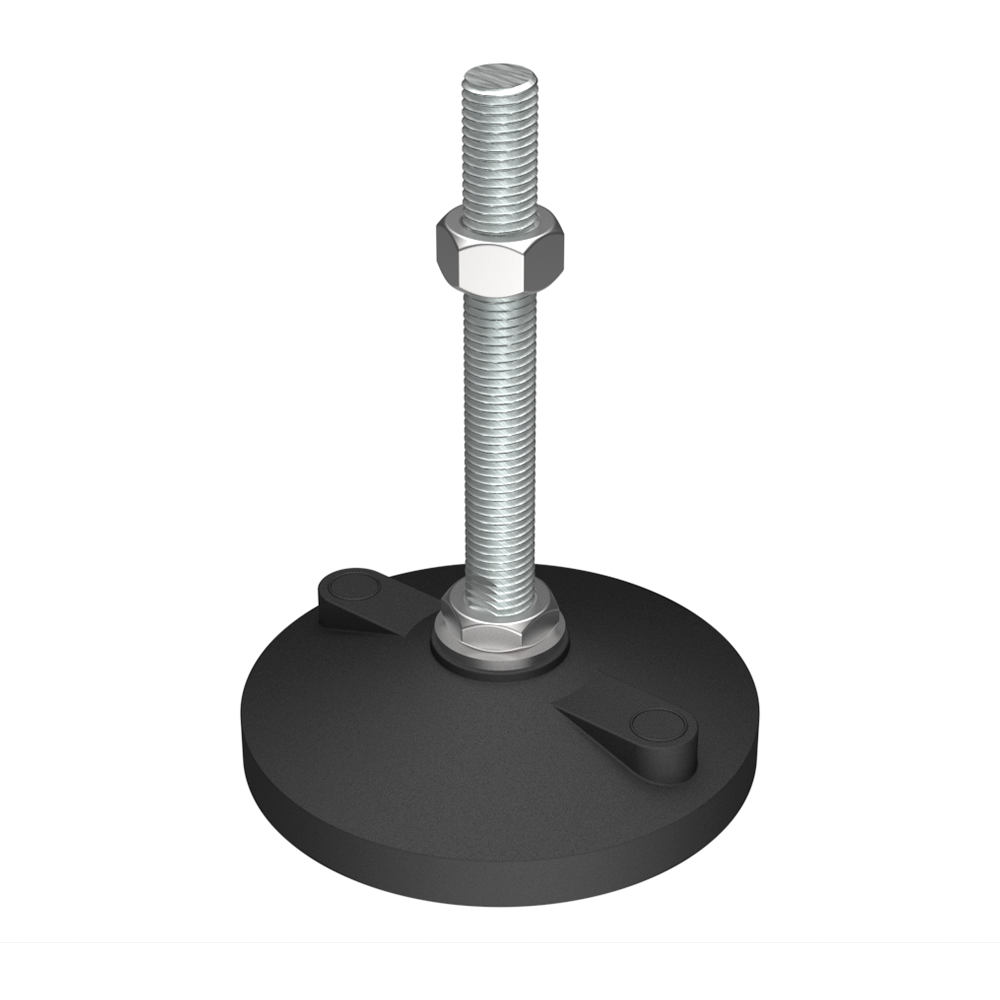 Heavy duty adjustable foot without tilting base