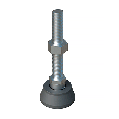 Our heavy duty adjustable foot has a reinforced tilting base of 15º  that resists a weight up to 294 Kg. It has been designed for applications that require both good surface finish and very good mechanical properties. It can also be supplied with a non-slip base.
<br>
The standard product is made in stainless steel type 304 and it can also be made in type 316 on request.