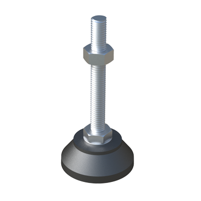 Heavy duty adjustable foot without tilting base