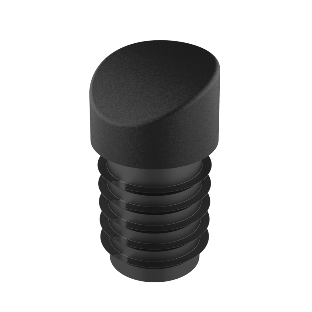 Our tube insert for round tubes LGRL has an angle which goes from 8º to 12º or from 18º to 22º, and it is ideal for chairs. It can be produced in <b> RAL colors</b> on demand and its base is produced and offered in various materials featuring the following characteristics:
<br><br>
* <i><b>LDPE base (polyethylene)</b></i>: good sliding for multi-surface floors.
<br>
* <i><b> FELT base (felt)</b></i>: good sliding, scratch-proof, and sound-proof, for parquet flooring, wood and ceramic flooring.<br>
* <i><b>PA6 base (nylon)</b></i>: good sliding and no wear-down. For parquet and wood flooring.
<br>
* <i><b>POM+PTFE base(pom+teflon)</b></i>: good sliding, friction-proof, vibration-proof and chemically resistant. For textile flooring like carpet or rugs
<br>
* <i><b> EVA body (foamy) with POM+PTFE (pom+teflon)</b></i>: good sliding, vibration-proof, and sound-proof. For ceramic and wood flooring. Recommended to reduce sound (meeting rooms, theaters)...
<br>
