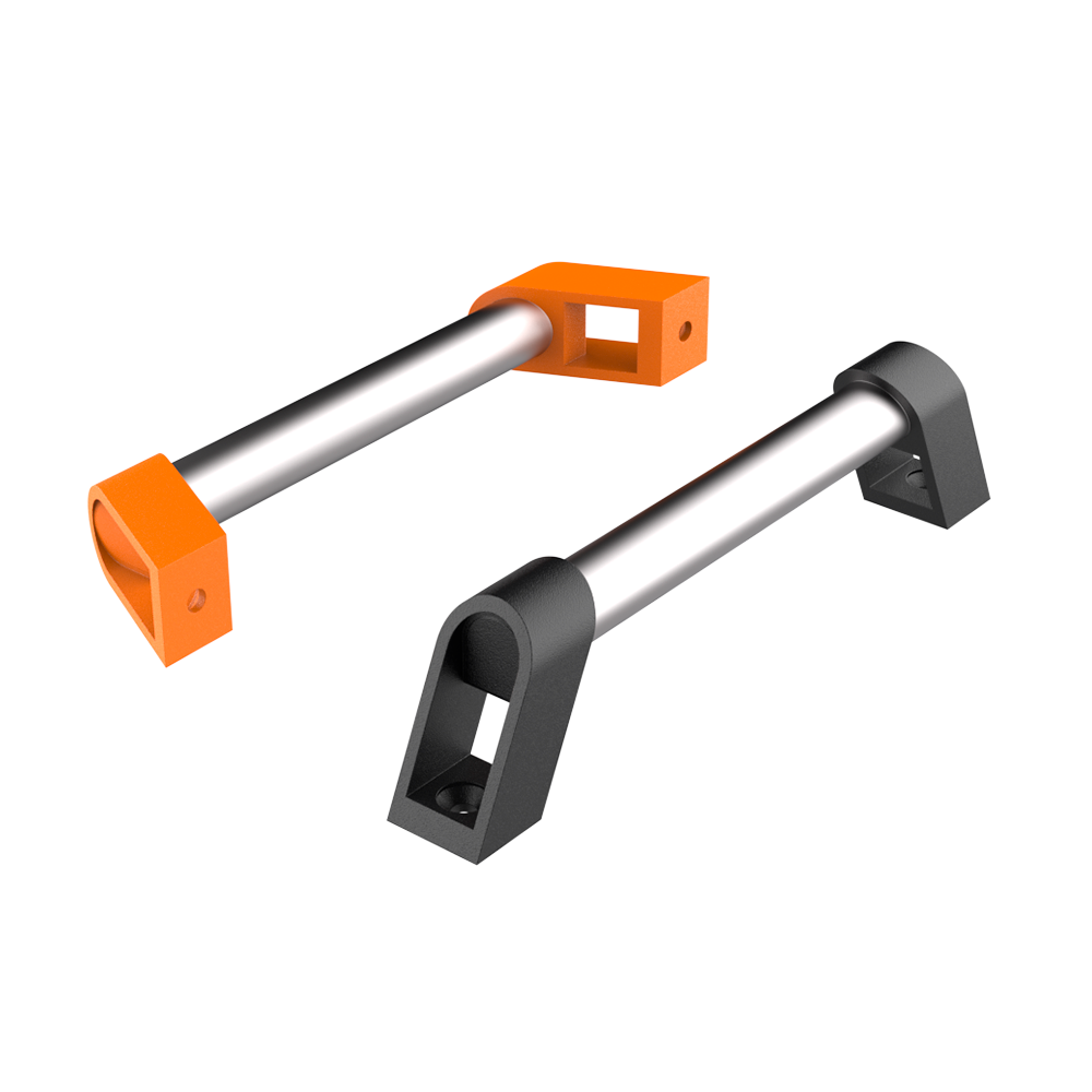 Our stand-off aluminium tubular-type handle is reinforced. It is ideal for doors or for machinery equipments. It has a good finishing look.