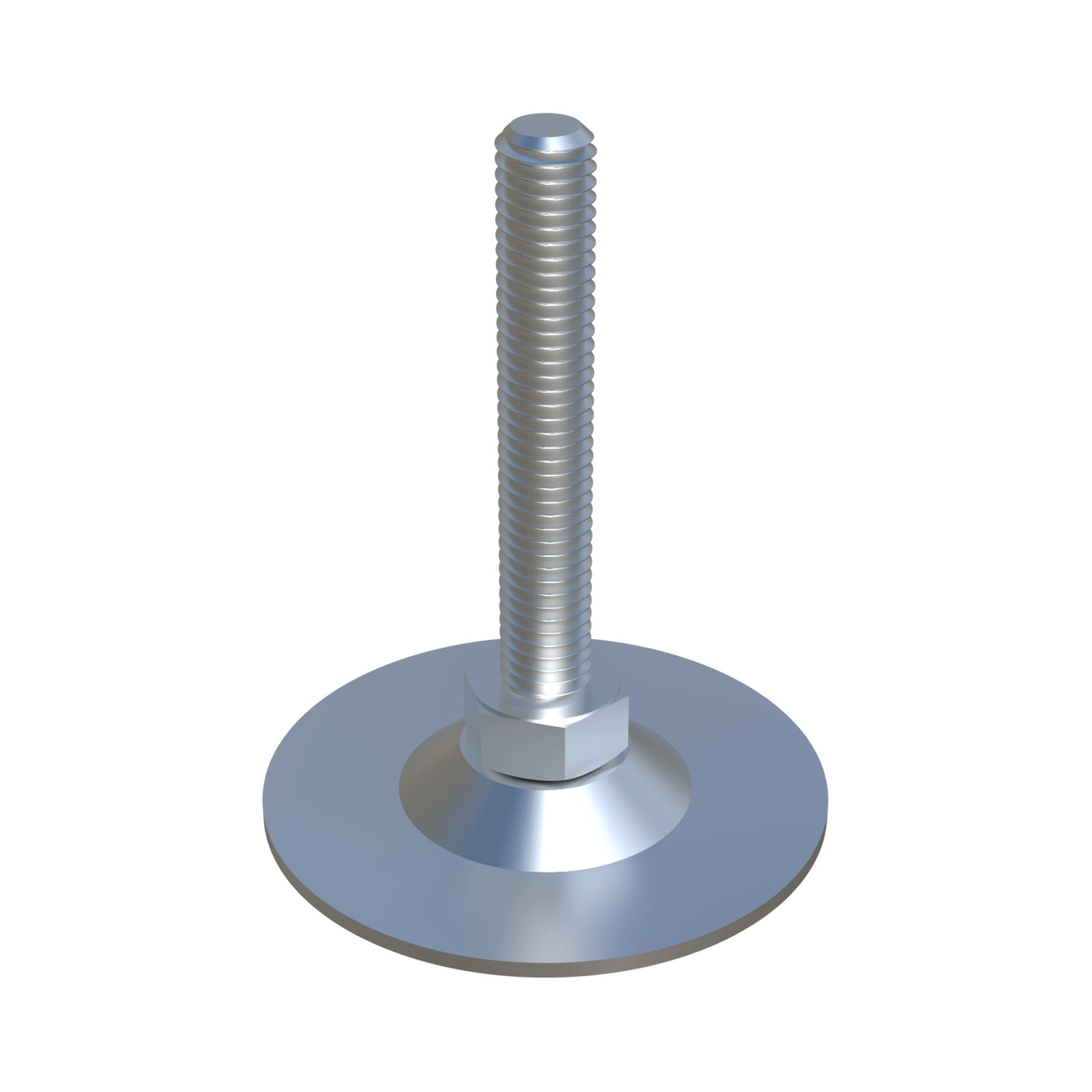 The LHVB adjustable feet are manufactured in <b>(ZCS)</b> Zinc Plated Steel and have a DIN 558-4.6-A2F <b>swivel</b> screw with a hexagonal base and an inclination range of between <b>10º and 13º</b>, according to reference. They offer a secure connection thanks to a T20 Torx screw (max. torque 3.4 Nm) that fixes the base with the screw. <br>
Regarding the base, there are two options depending on the reference: without holes and with two holes that allow it to be <b>screwed and firmly fixed to the ground</b> <i>(references ending in H)</i>.<br><br>
These feet can hold around <b>650 kg</b>, although we always recommend maintaining a safety margin. The feet must be adjusted without load and we do not recommend their use as sliders, but rather as static elements.<br><br>
If you need to protect the surface from possible scratches/bumps, we suggest attaching the protective cap <b><a href='
https://www.iscsl.co.uk/tilting-adjustable-foot-in-zinc-coated-steel/lkb/
'> LKB</a></b>, manufactured in <b>(LDPE)</b> Low-density polyethylene.<br><br>
We offer special configurations upon request:<br><br>
<i>* Other lengths and thread measurements</i>. <br>
<i>* Base in <b>(SS)</b> Stainless Steel</i>. <br>
<i>* <b>Hexagonal slot</b> for Allen key at the upper end of the thread</i>.