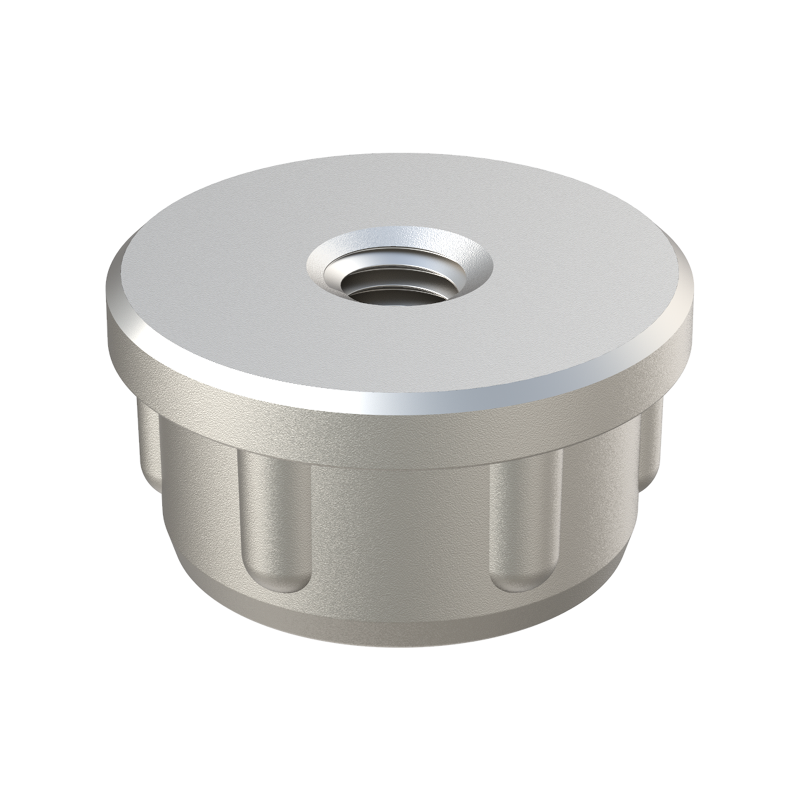 Our threaded insert is manufactured in a Zamak alloy for round tubes. It is also available for square tubes: LJM, for rectangular tubes: LJMZ, and for oval tubes: LJMO. Our finishing parts LRR can be used for the inserts designed for 60 mm tubes.