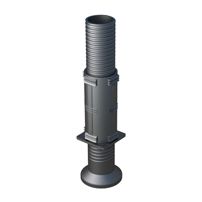 Our adjustable foot has been designed to be at the same time a tube insert as well as an adjustable height. Once the foot is placed inside the tube, it permits to raise/lower the element (table) moving its base, this would only move the part of the foot which is inside the tube.