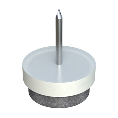 Our round felted glide with nail - LQSA is suitable for furniture and ideal for protecting delicate surfaces and protecting against noise. The felt is gray and of a basic quality. If the glide will be subjected to great efforts, we recommend the LQSS.