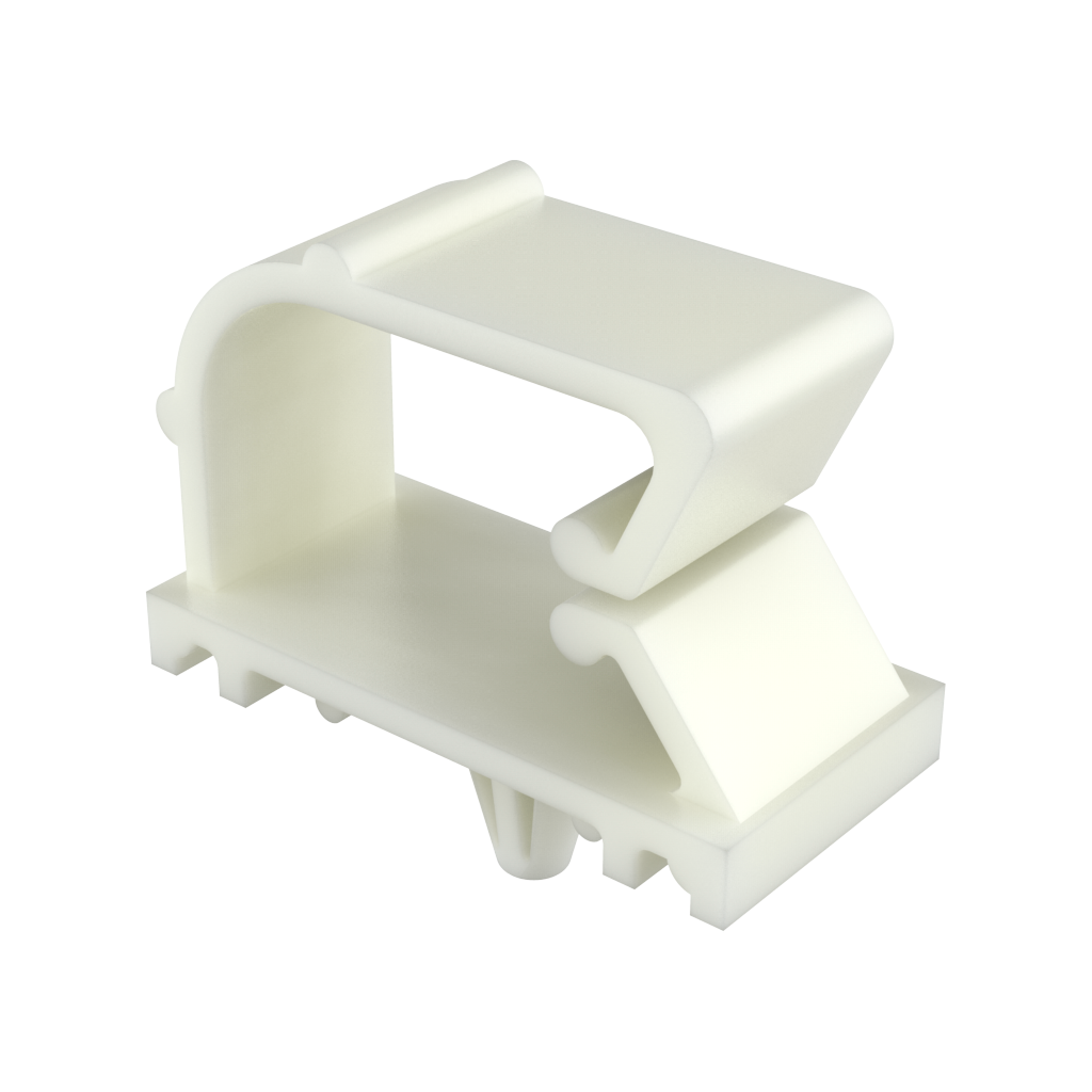 Our wire clip with push-in mount has a side entry that permits to insert the wires lateraly.