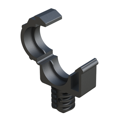 Releasable clamp with fin clip base and variable panel thickness.