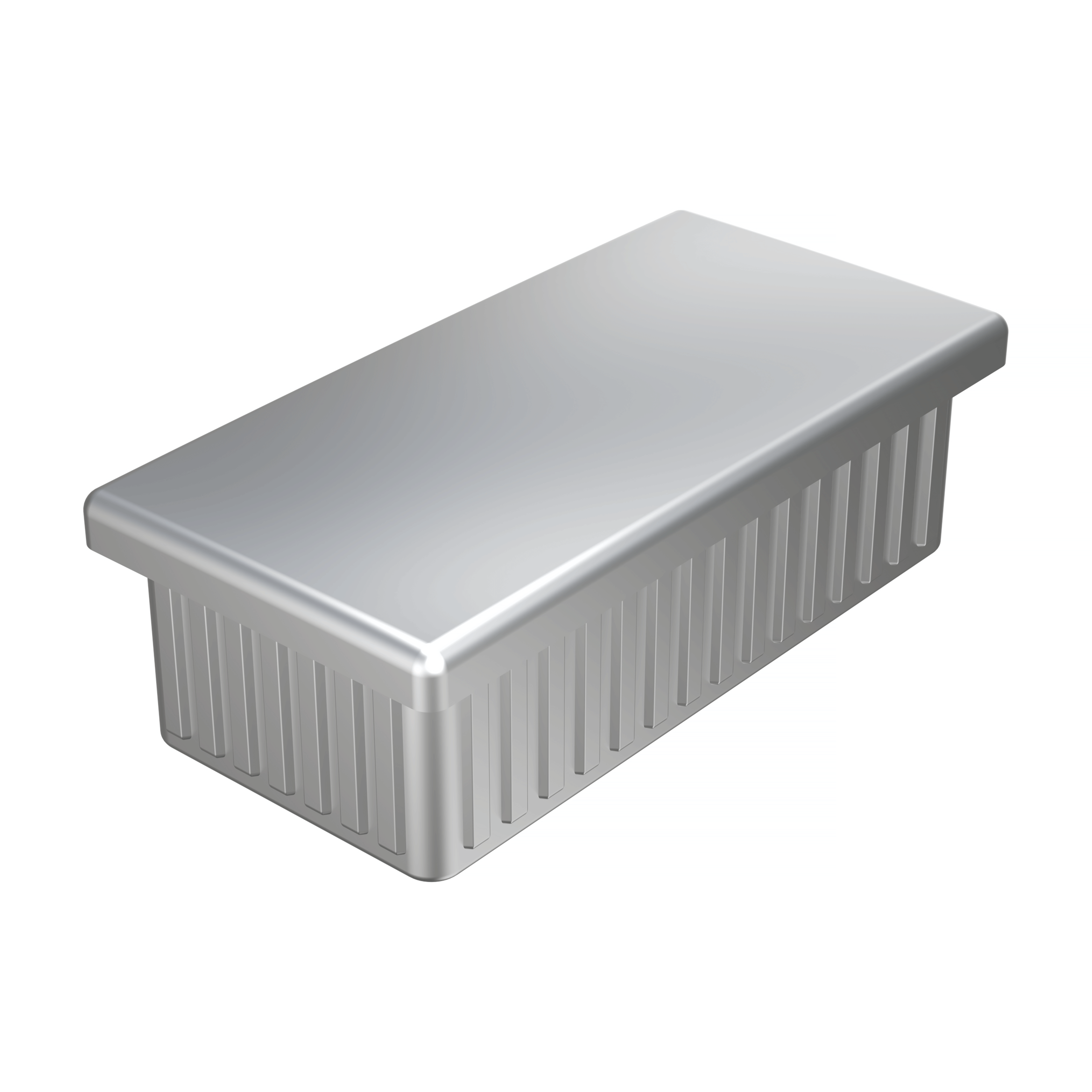 Our <b>rectangular chrome-plated</b> MTGL inserts are manufactured in <b>ABS</b>, an ideal material for the chrome-plating process to which this product family is subjected. <br><br>
The <b>standard</b> galvanic treatment offers a high-quality aesthetic finish and is exclusively for <b>interior</b> use.<br><br>
These plugs are available with the finish <i>Bright/polished chrome - Matte/satin chrome - Bright/polished nickel - Matte/satin nickel - Bright/polished gold - Matte/satin gold – Stainless Steel</i>, as well as with the option <b>personalization by laser engraving</b>.<br><br>
If you want this same piece in ABS <b>black</b>, consult our family <b><a href=' https://www.iscsl.co.uk/rectangular-tube-insert-abs/mtglq/ 'target='_top'>MTGLQ</a></b>.