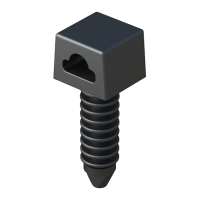 Our fin clip push mounts have a special head configuration that allows its use with beaded ties, as well as with conventional cable ties in order to fasten cables, tubes, etc.... The push mounts are suitable for use in pre-drilled holes in wood, masonry, and a variety of other materials. Choose the most convenient cable tie in our group MB. This part is available in PA66 UL94V2, and in various materials, please consult us.
<br>
The HDPE (high density polyethylene) material incorporates an additive that protects from U.V.