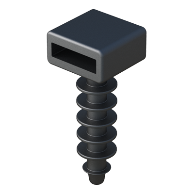 Our fin clip push mounts have a special head configuration that allows its use with beaded ties, as well as with conventional cable ties in order to fasten cables, tubes, etc.... The push mounts are suitable for use in pre-drilled holes in wood, masonry, and a variety of other materials. Choose the most convenient cable tie in our group MB. This part is available in PA66 UL94V2, and in various materials, please consult us.
