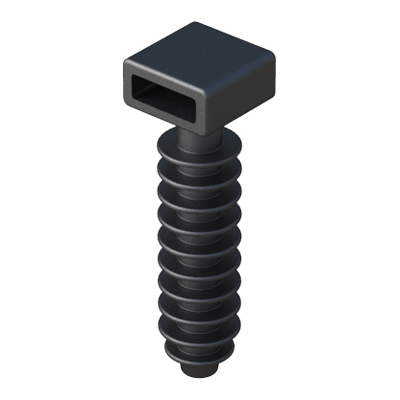 Our fin clip push mounts have a special head configuration that allows its use with beaded ties, as well as with conventional cable ties in order to fasten cables, tubes, etc.... The push mounts are suitable for use in pre-drilled holes in wood, masonry, and a variety of other materials. Choose the most convenient cable tie in our group MB. This part is available in PA66 UL94V2, and in various materials, please consult us.