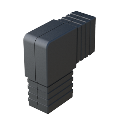 Our elbow connector has been designed in order to connect 2 rectangular tubes. It is supplied with or without internal metal core.