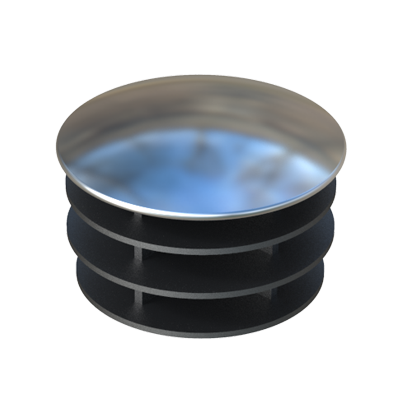 Our ribbed insert for round tubes has a steel base (NOT stainless). We also have it available for square tubes: TGLMC, rectangular tubes: TGLMX and for oval tubes: TGLMO.
